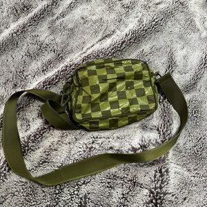 ALOHA Collection Olive Checkered Crossbody Bag